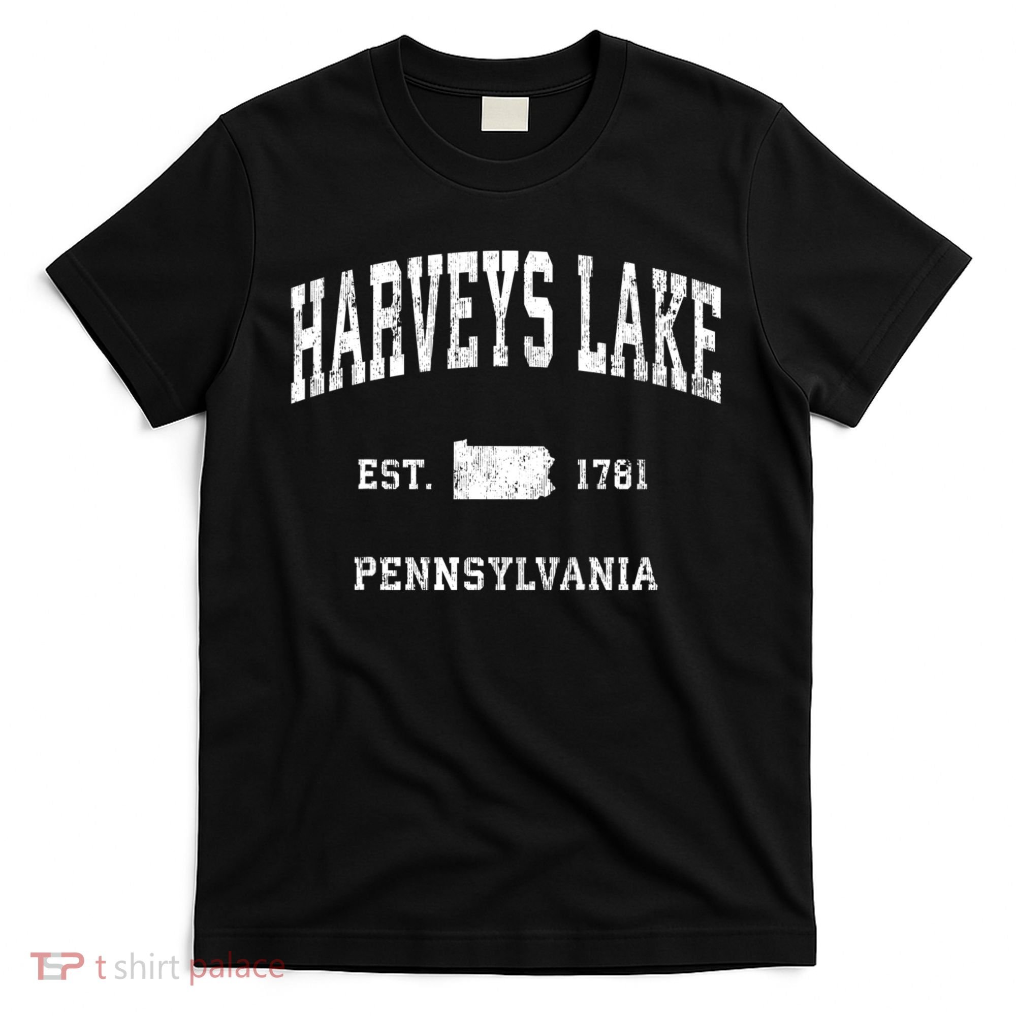 Harveys Lake Pennsylvania Pa Vintage Athletic Black Sports T-Shirt
