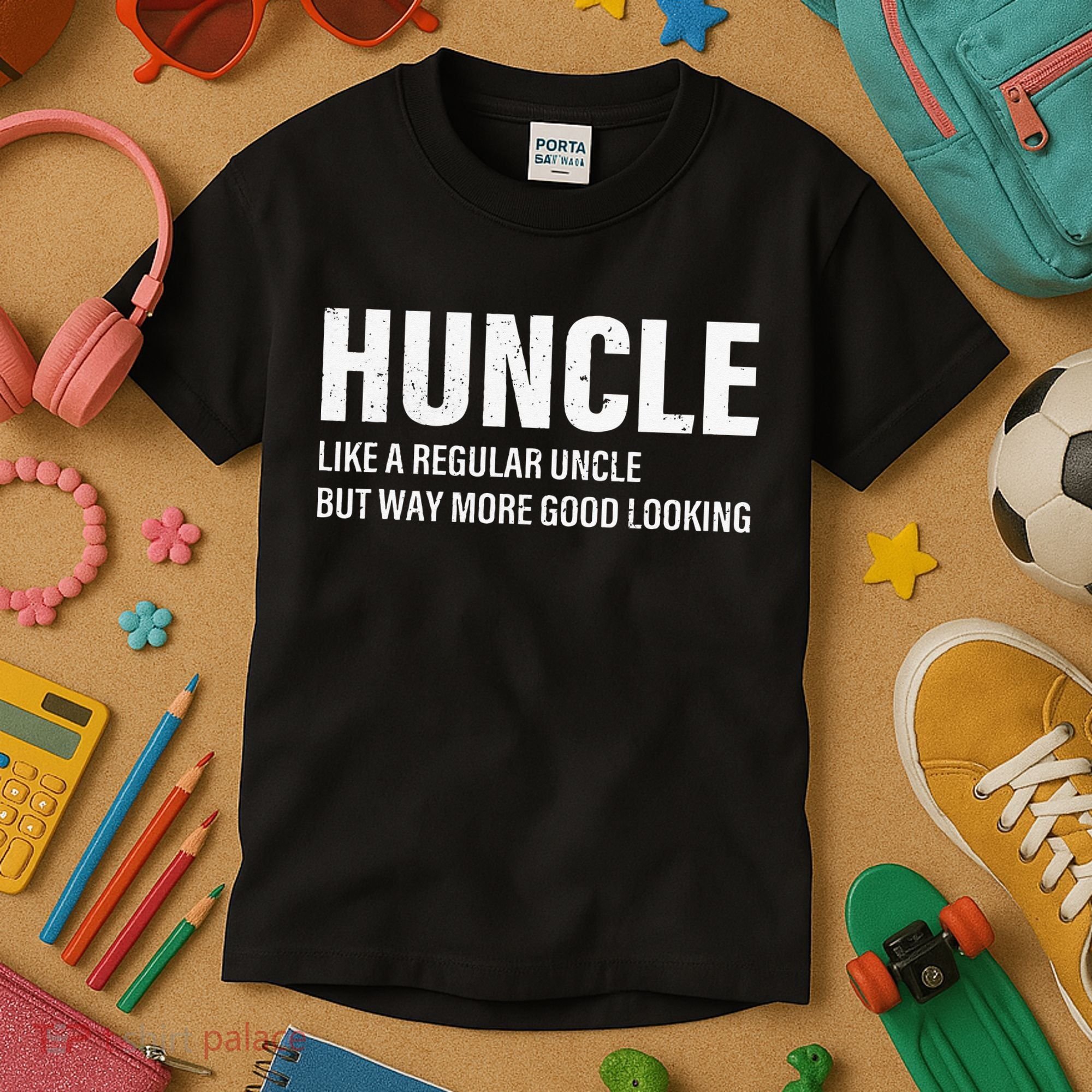 Huncle Like Regular Uncle Way More Good Looking Funny Uncle Kids T-Shirt