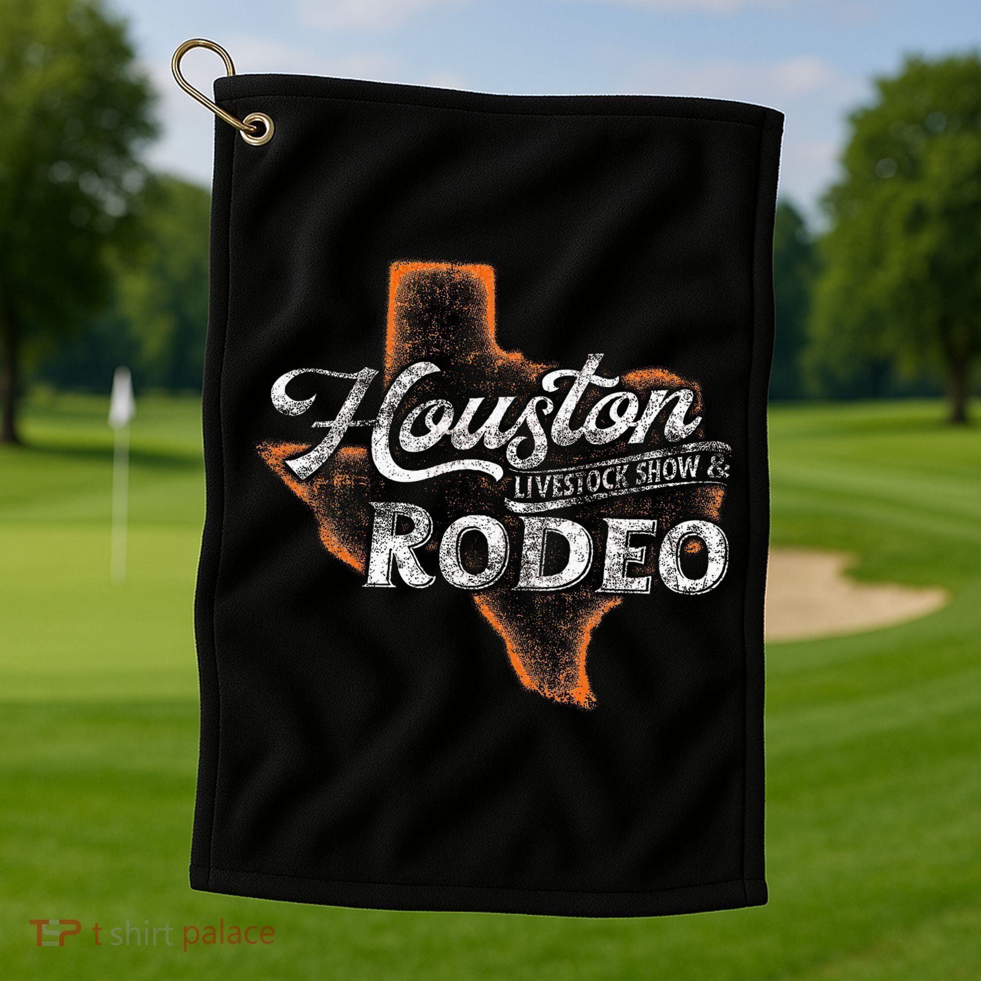 Houston Livestock  Rodeo S Western Aztec Golf Towel