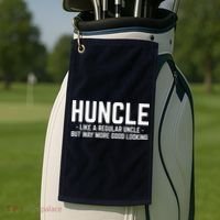 Huncle Like Regular Uncle Way More Good Looking Funny Golf Towel thumb 2