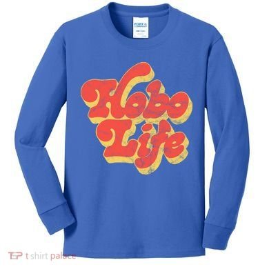 Hobo Life Retro Vintage Kids Long Sleeve Shirt