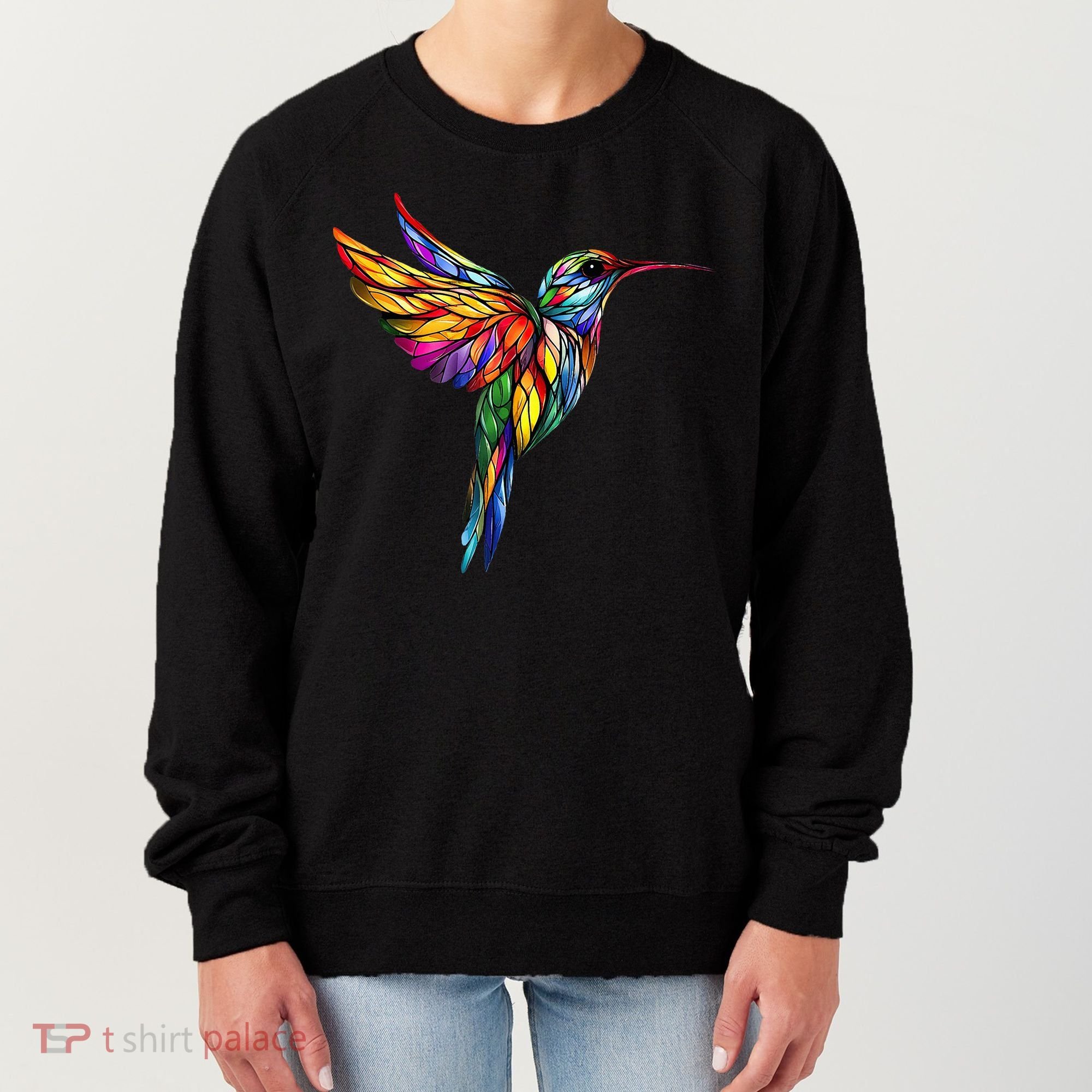 Hummingbird Lovers Stained Glass Hummingbird  Women's Sweatshirt