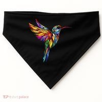 Hummingbird Lovers Stained Glass Hummingbird  USA-Made Doggie Bandana thumb 0