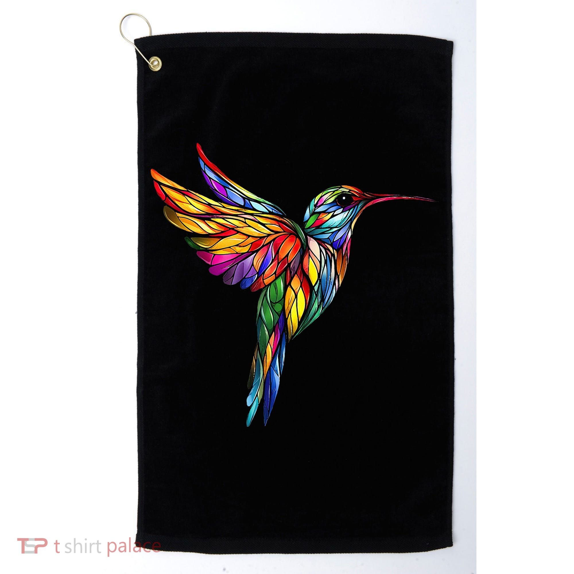 Hummingbird Lovers Stained Glass Hummingbird  Golf Towel
