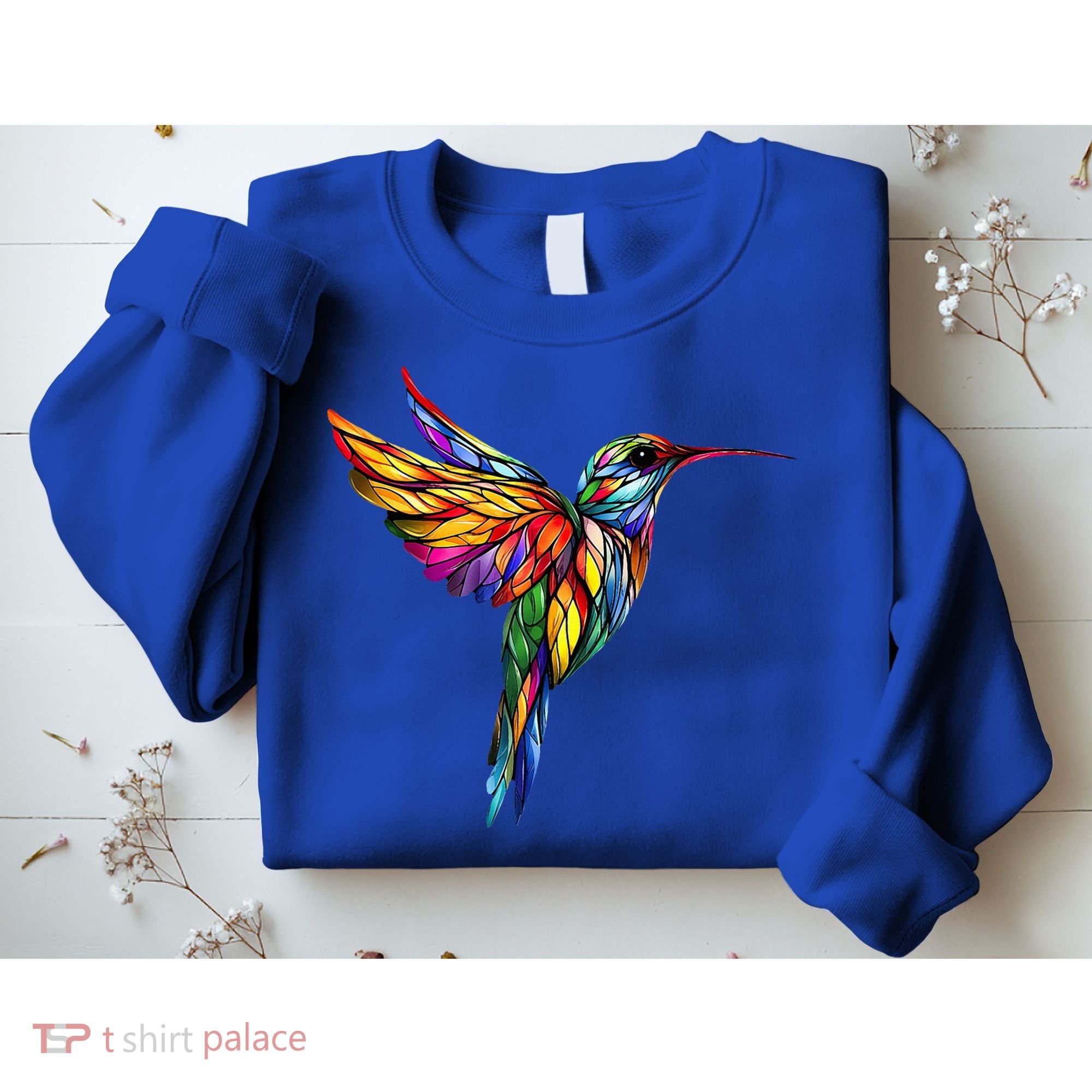 Hummingbird Lovers Stained Glass Hummingbird  Sweatshirt