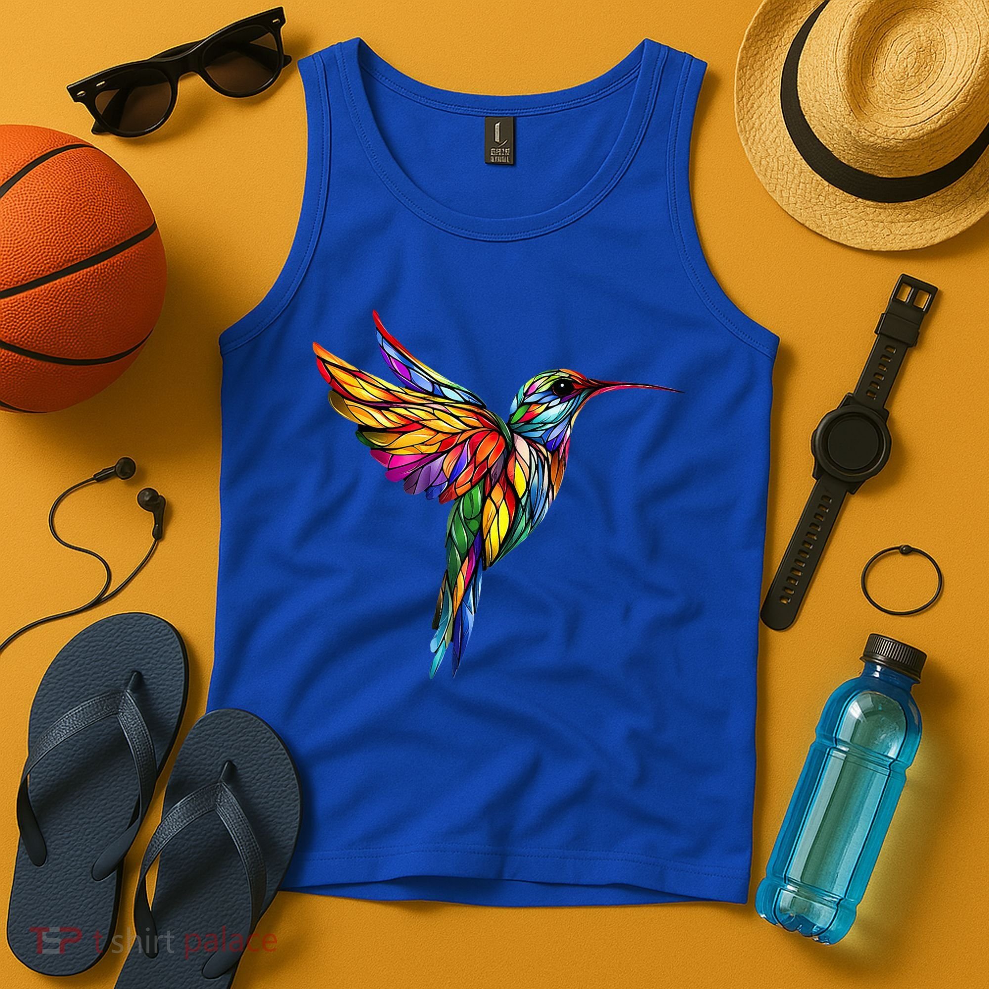 Hummingbird Lovers Stained Glass Hummingbird  Tank Top