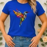 Hummingbird Lovers Stained Glass Hummingbird  Women's T-Shirt thumb 2