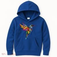 Hummingbird Lovers Stained Glass Hummingbird  Kids Hoodie thumb 0