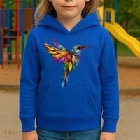 Hummingbird Lovers Stained Glass Hummingbird  Kids Hoodie thumb 3