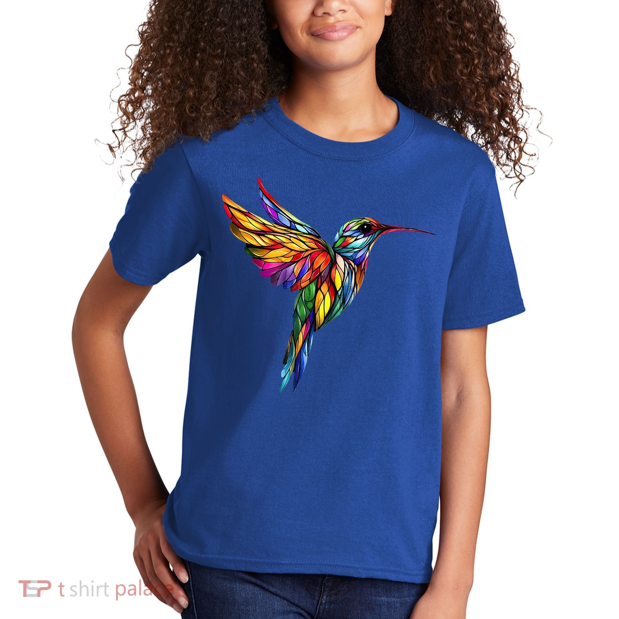 Hummingbird Lovers Stained Glass Hummingbird  Kids T-Shirt