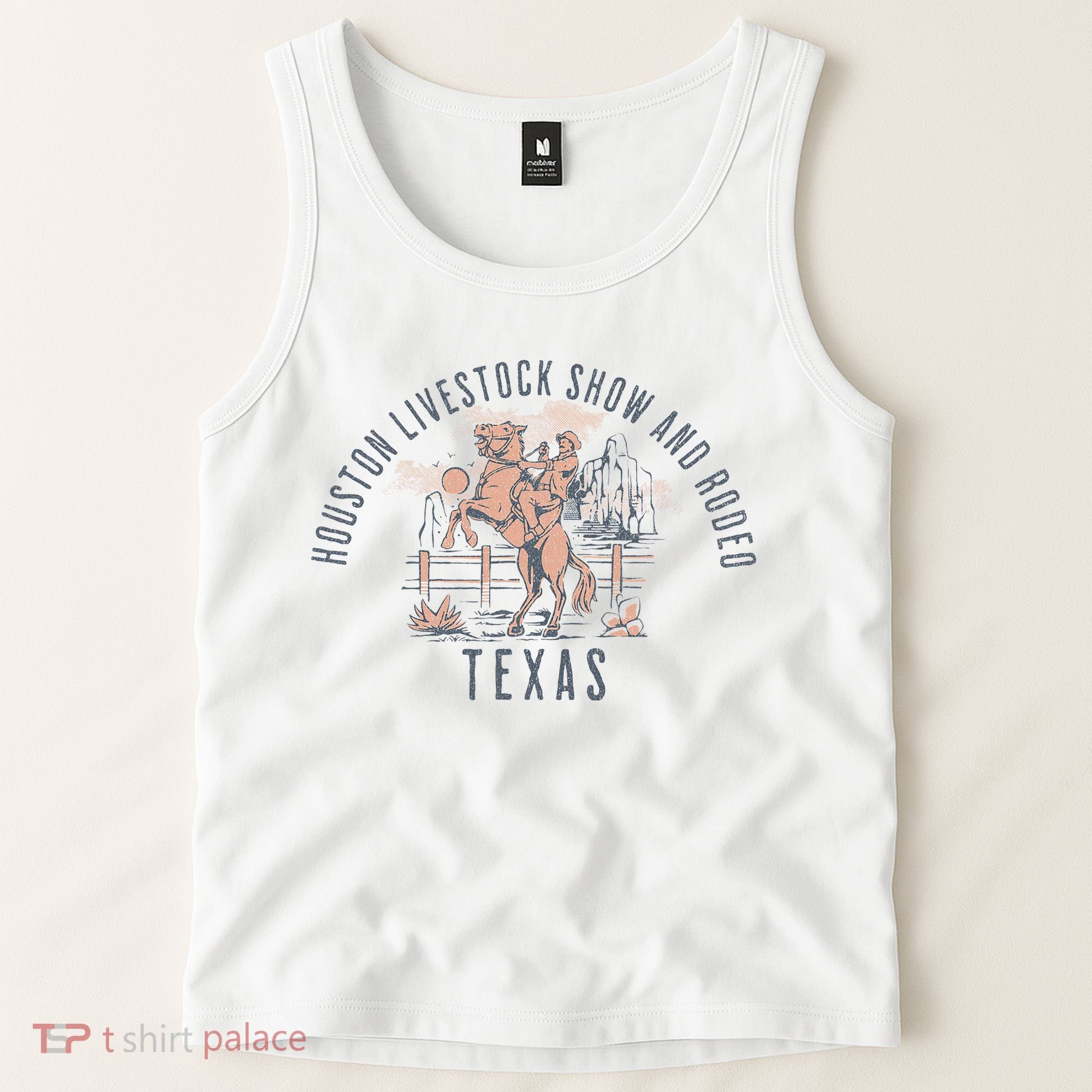 Houston Livestock Show And Rodeo Texas Cowboy And Horse Tank Top