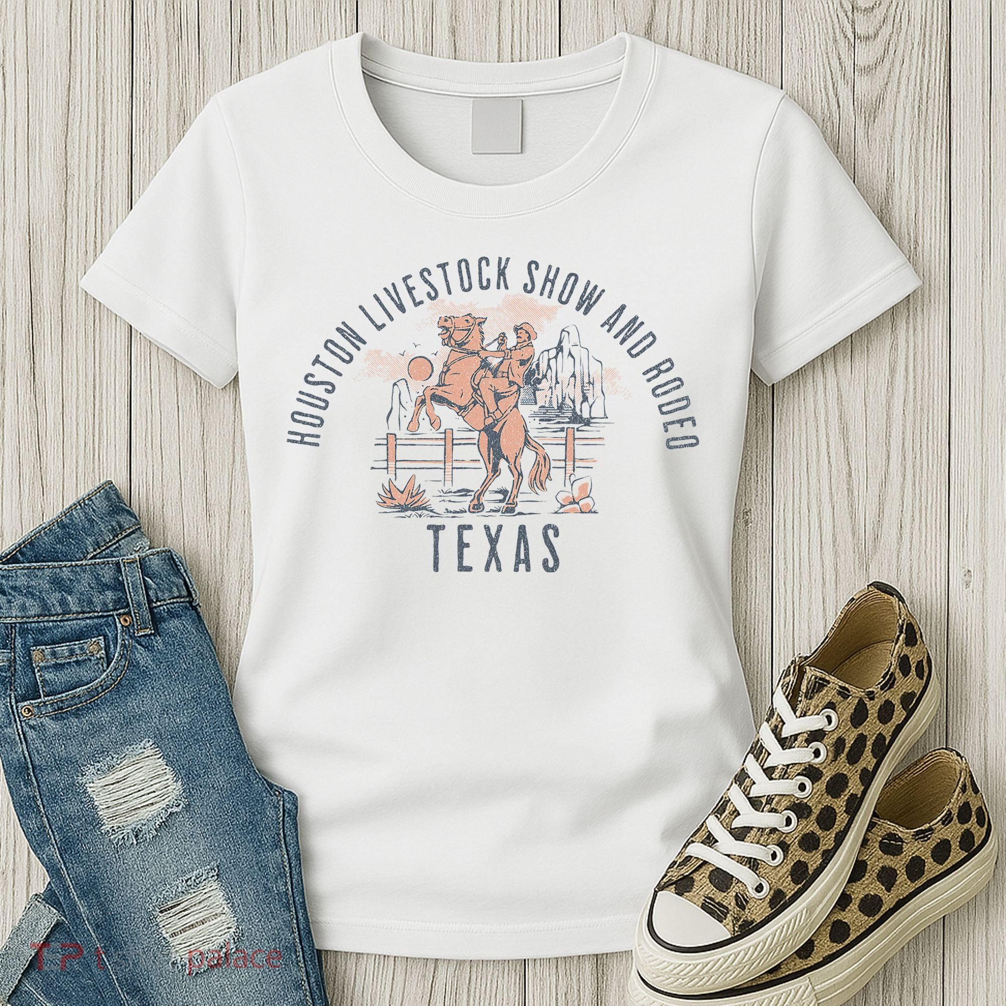 Houston Livestock Show And Rodeo Texas Cowboy And Horse Women's T-Shirt