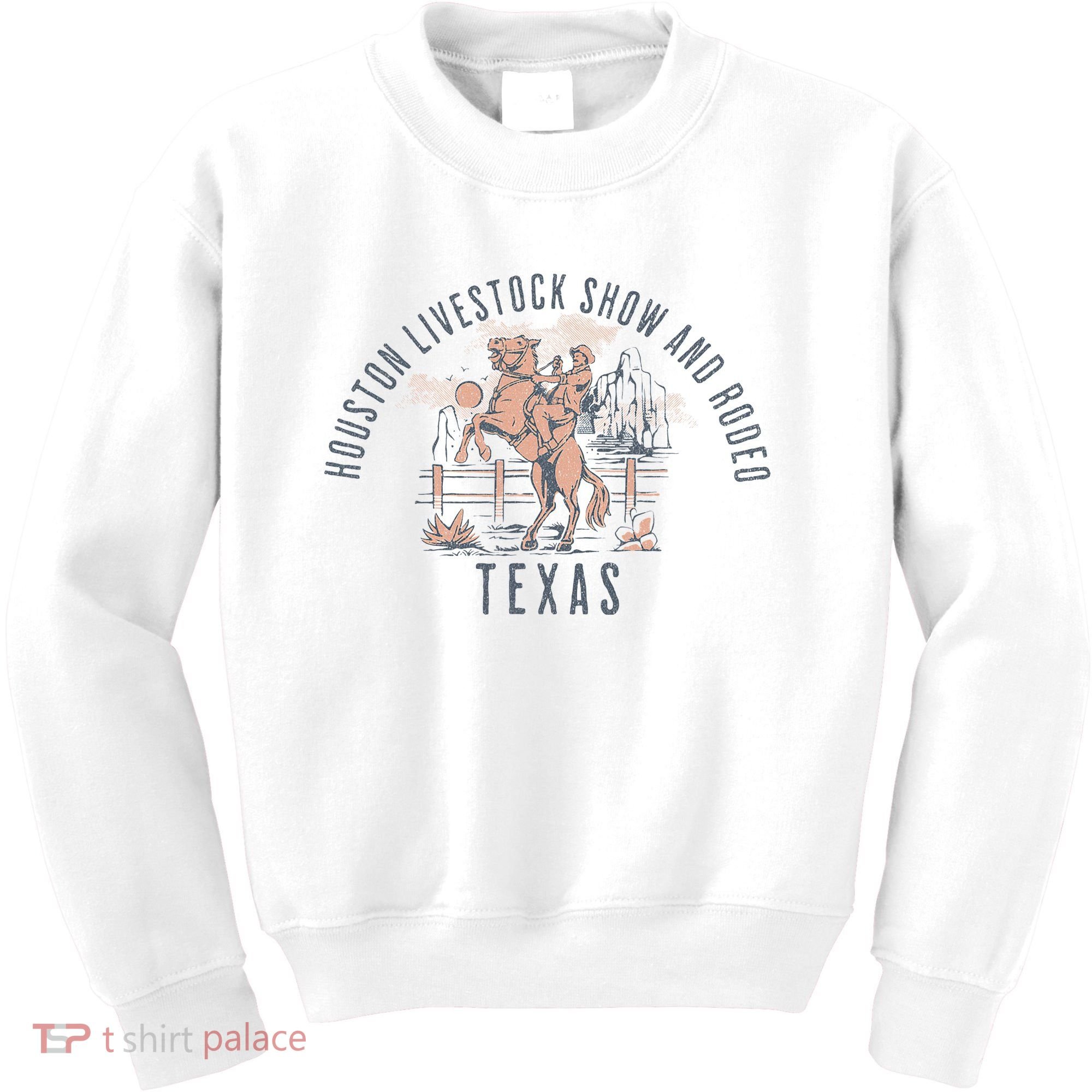 Houston Livestock Show And Rodeo Texas Cowboy And Horse Kids Sweatshirt