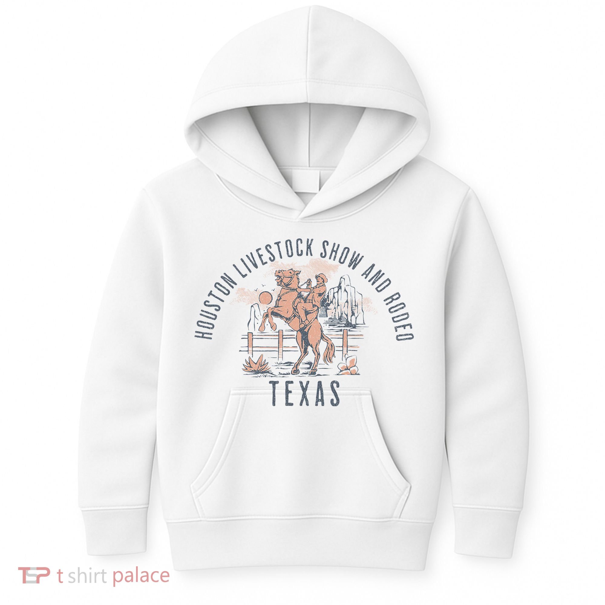 Houston Livestock Show And Rodeo Texas Cowboy And Horse Kids Hoodie