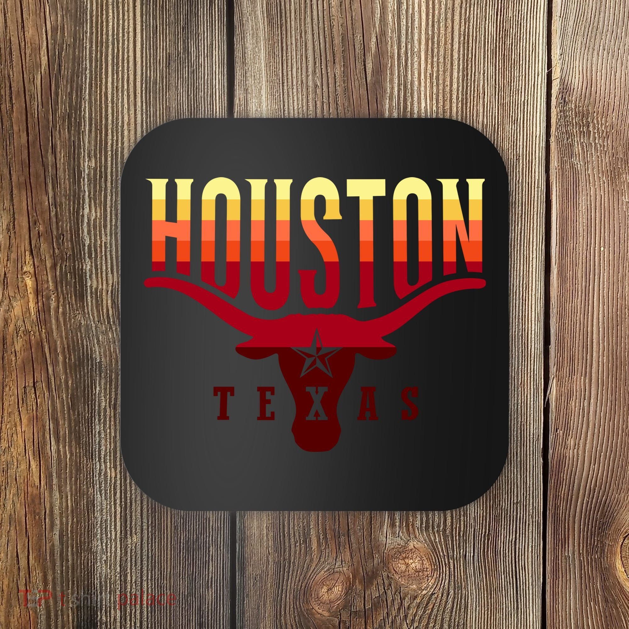 Houston Longhorn Sunset Logo Coaster