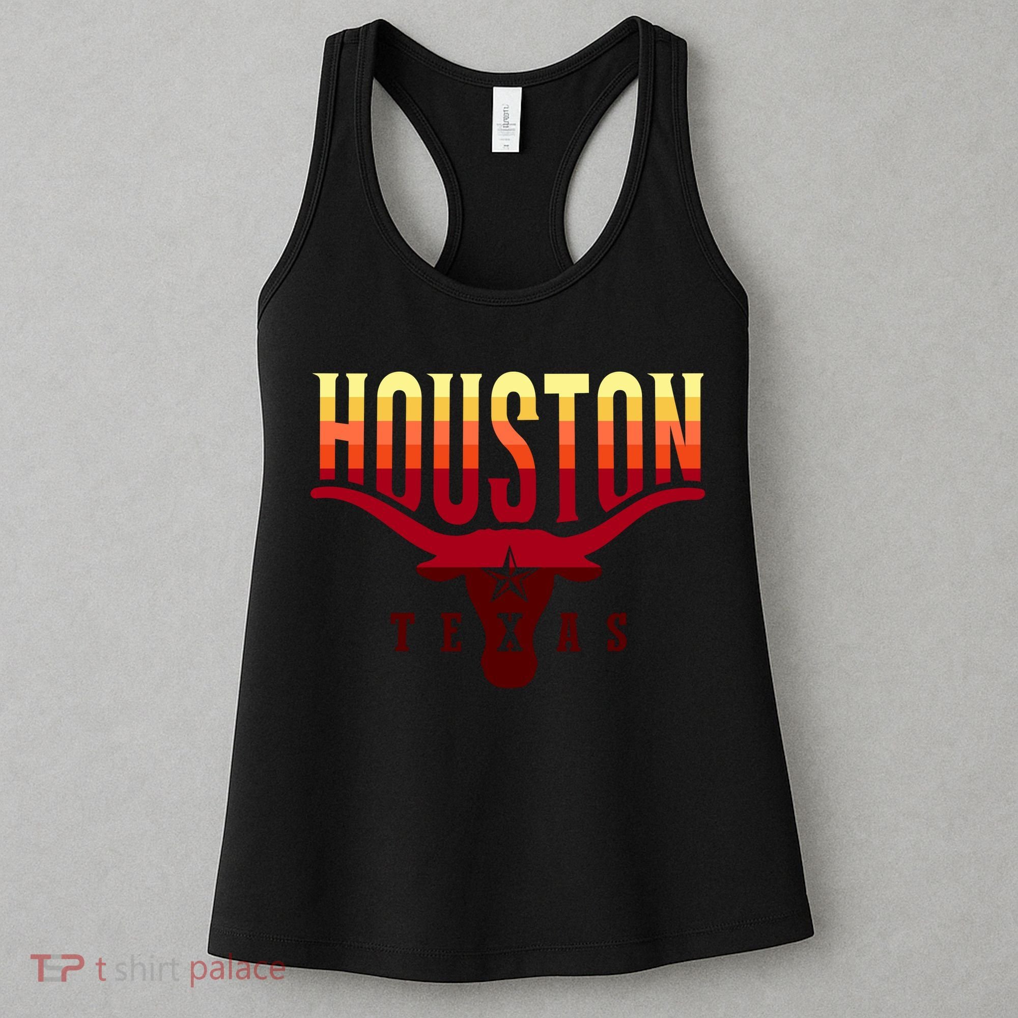 Houston Longhorn Sunset Logo Women's Tank Top