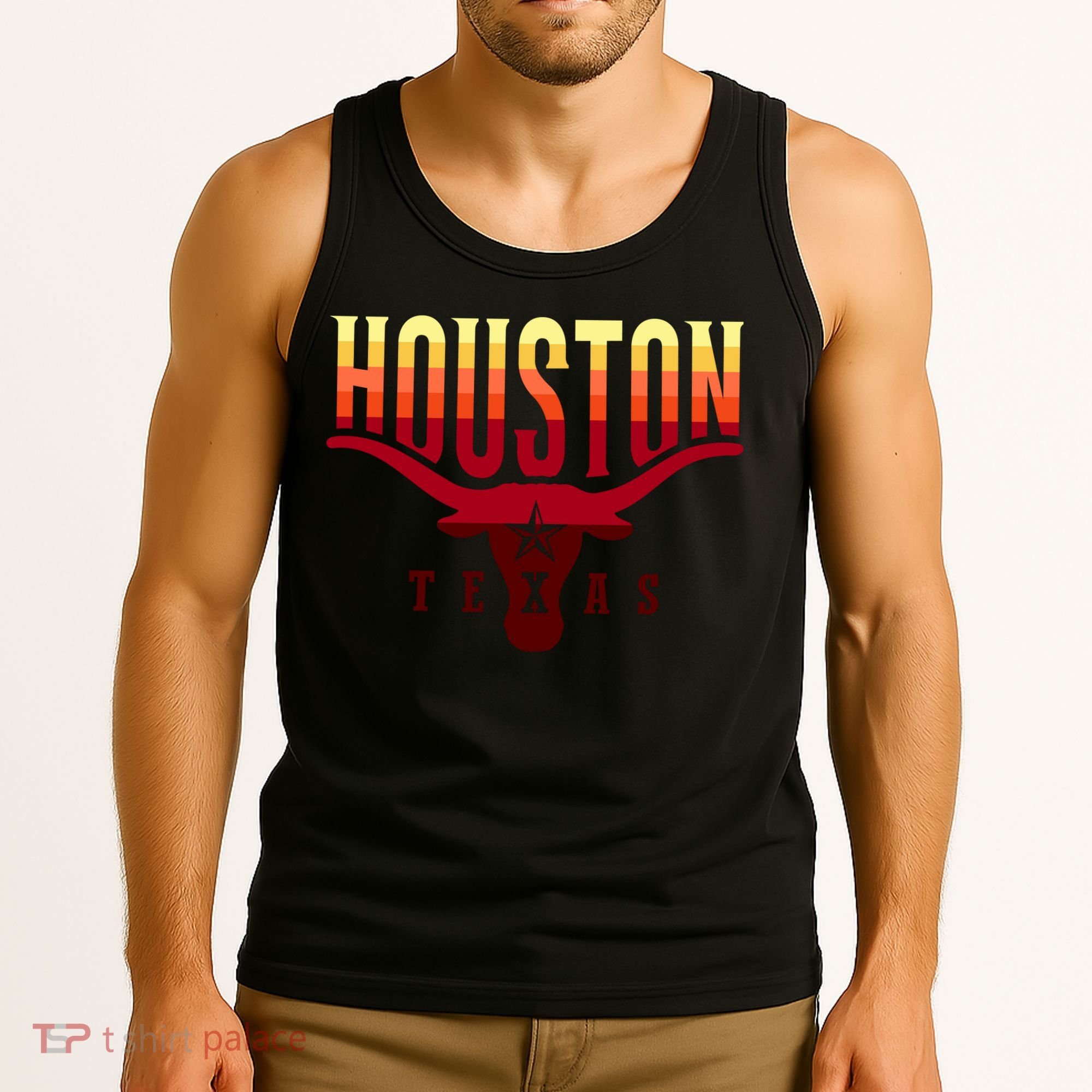 Houston Longhorn Sunset Logo Tank Top