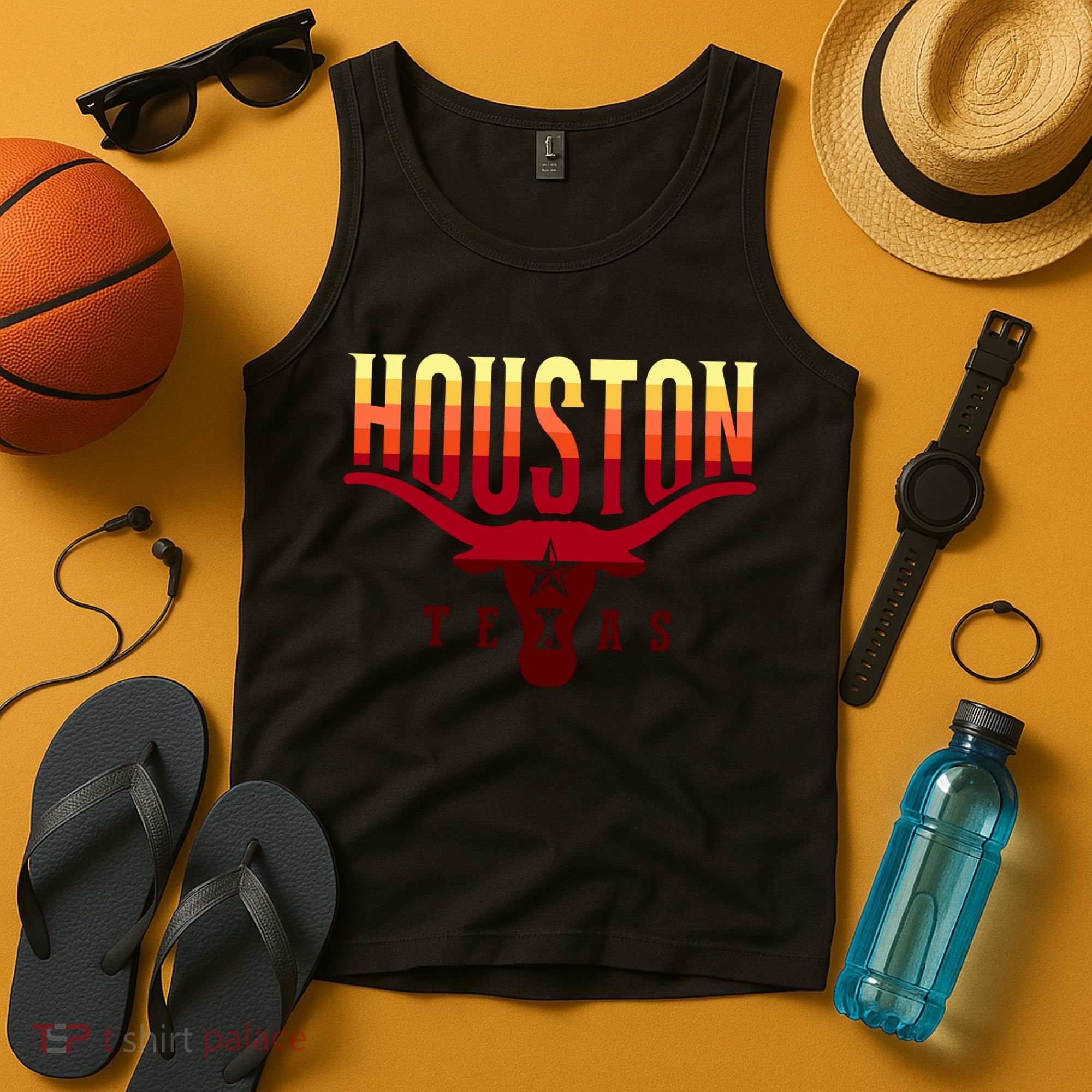Houston Longhorn Sunset Logo Tank Top