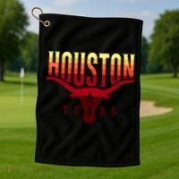 Houston Longhorn Sunset Logo Golf Towel thumb 1
