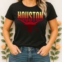 Houston Longhorn Sunset Logo Women's T-Shirt thumb 2