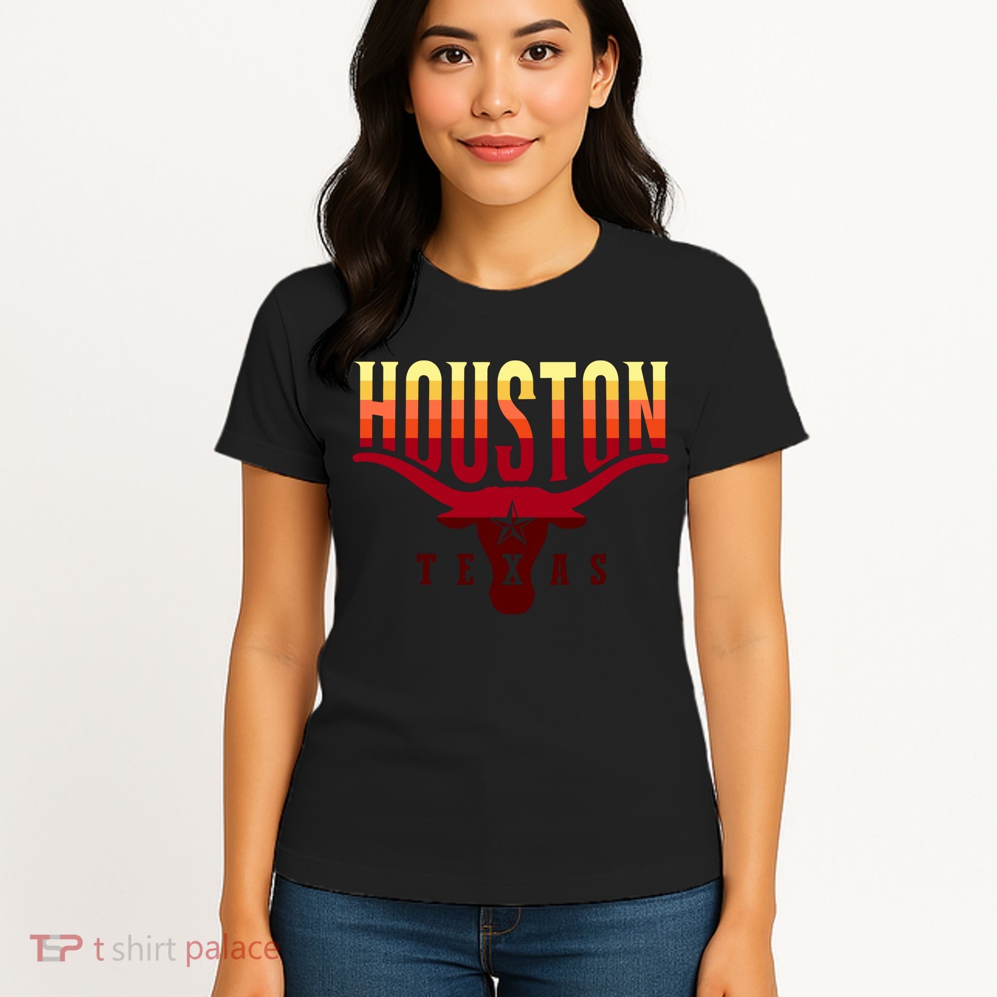 Houston Longhorn Sunset Logo Women's T-Shirt