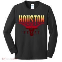 Houston Longhorn Sunset Logo Kids Long Sleeve Shirt thumb 0