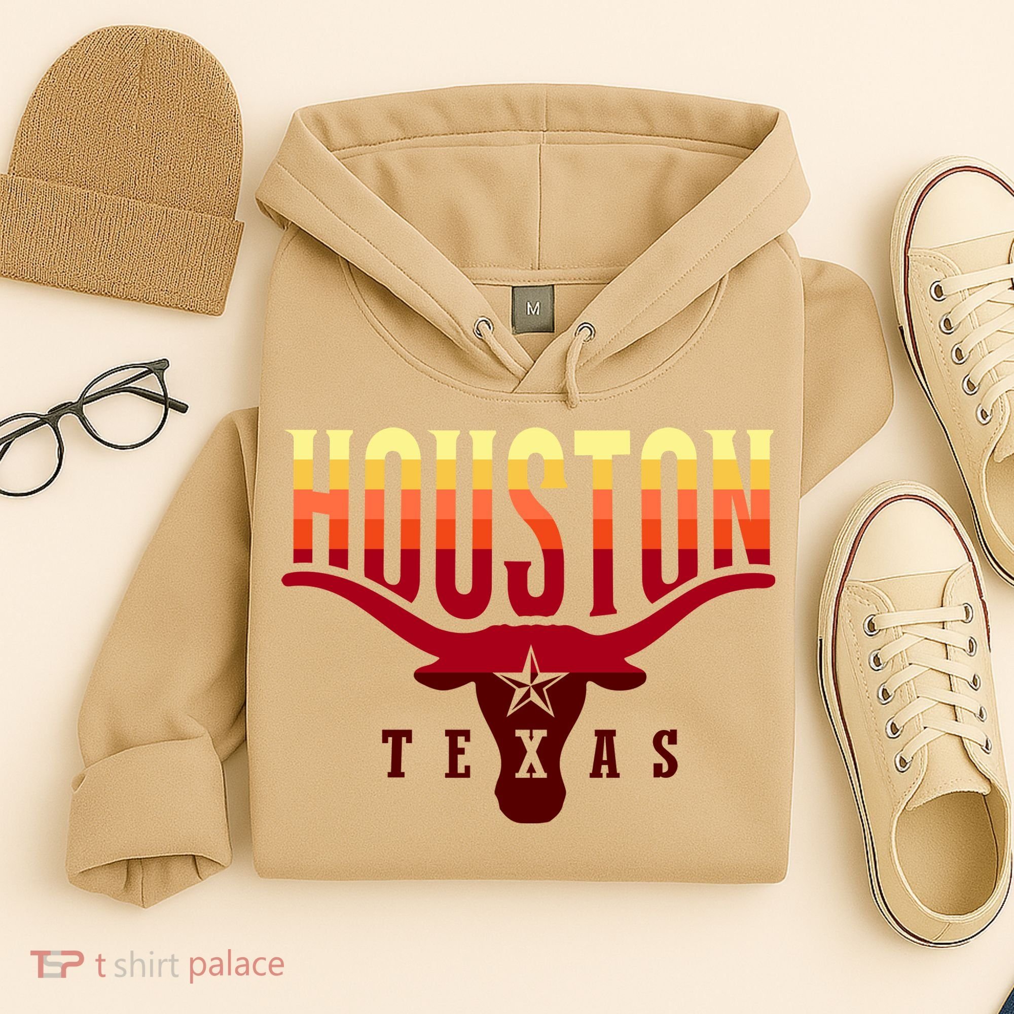 Houston Longhorn Sunset Logo Hoodie