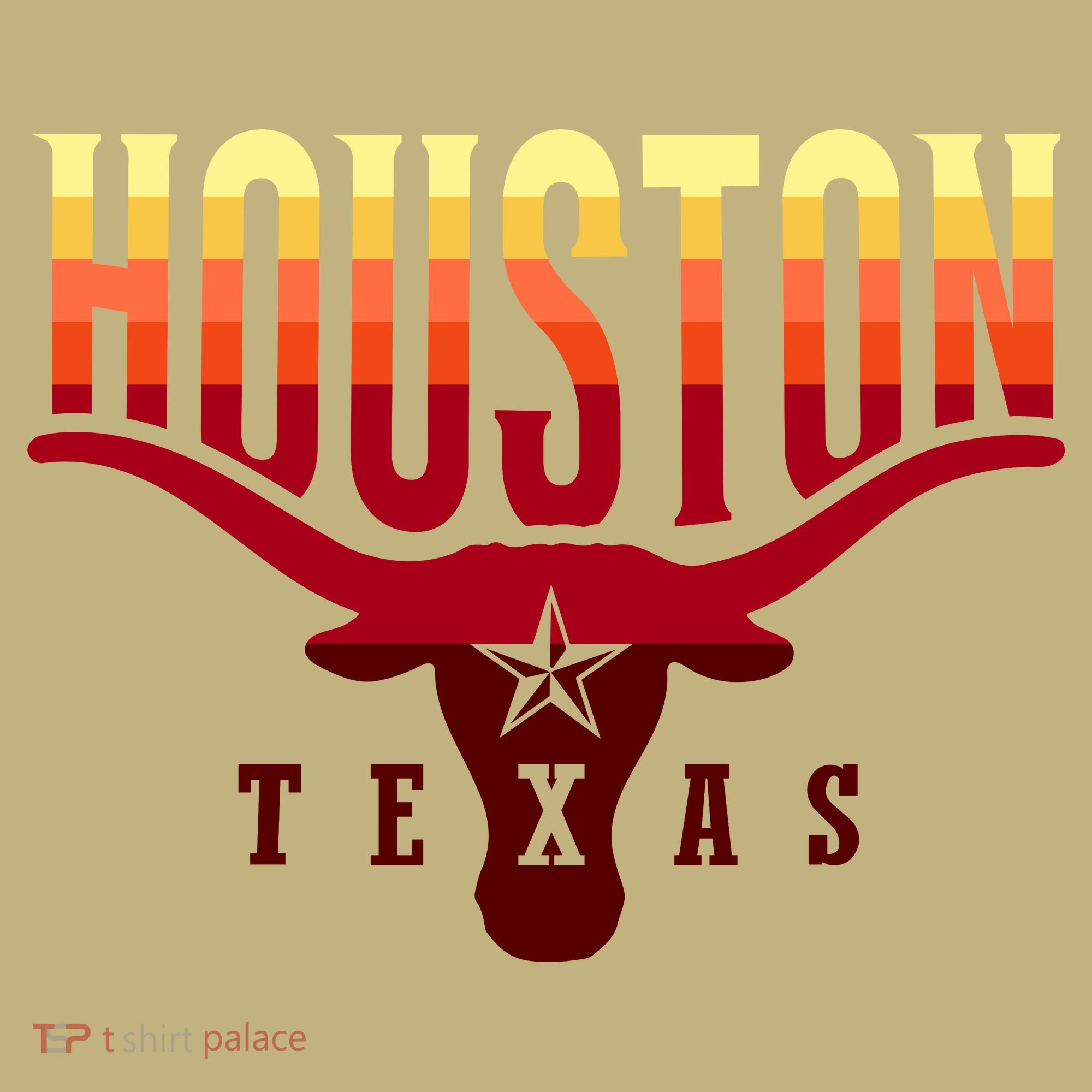 Houston Longhorn Sunset Logo Long Sleeve Shirt