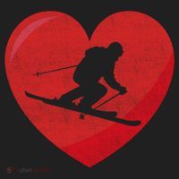 Heart Lover Skiing Gift Valentines Day Cute Gift Women's Sweatshirt thumb 2
