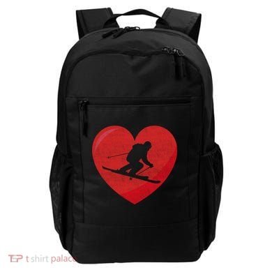 Heart Lover Skiing Gift Valentines Day Cute Gift Backpack