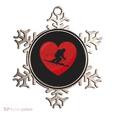 Heart Lover Skiing Gift Valentines Day Cute Gift Ornament