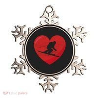 Heart Lover Skiing Gift Valentines Day Cute Gift Ornament thumb 0