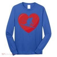 Heart Lover Skiing Gift Valentines Day Cute Gift Long Sleeve Shirt thumb 0