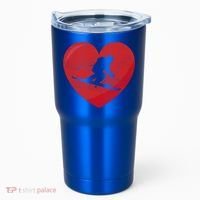 Heart Lover Skiing Gift Valentines Day Cute Gift Tumbler thumb 0