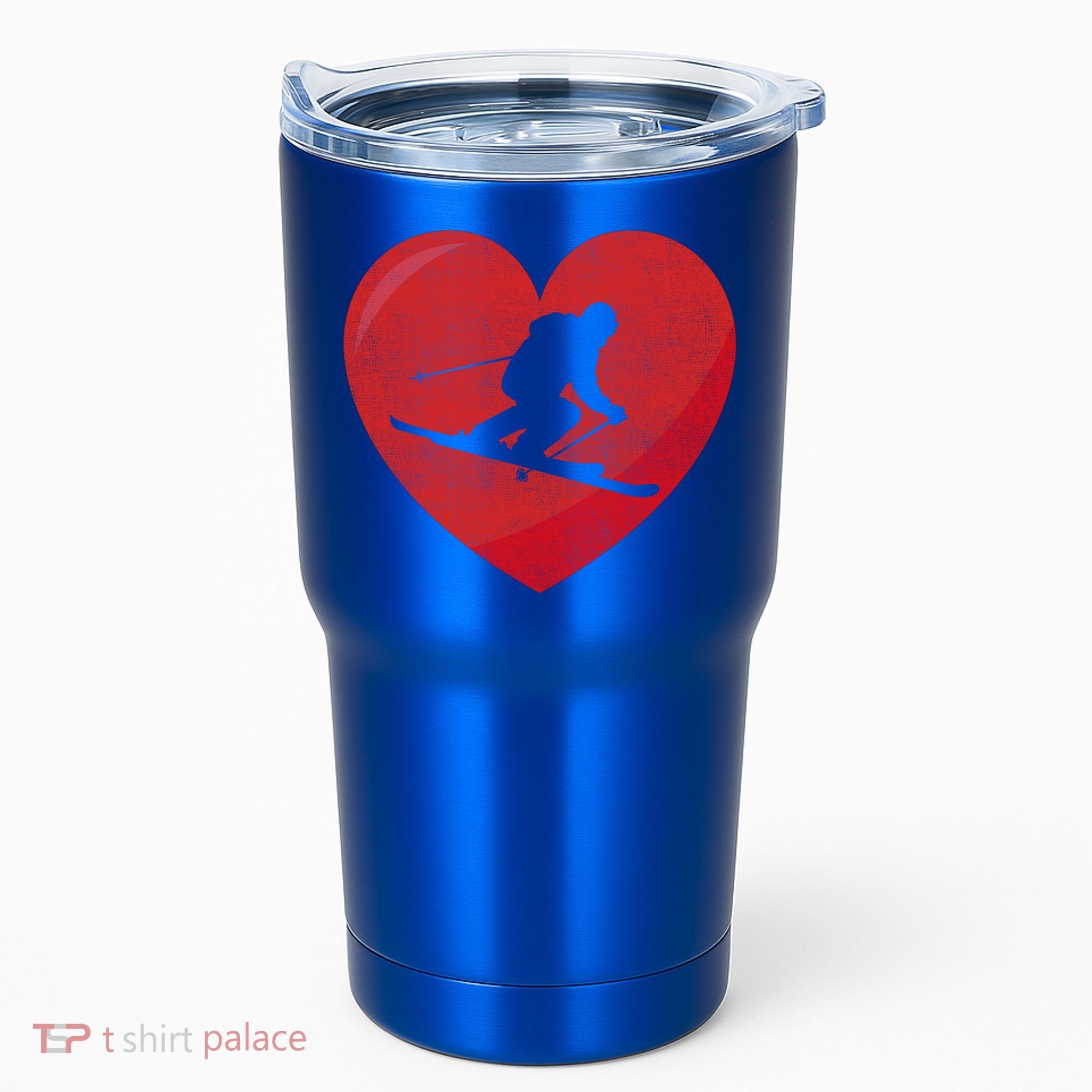 Heart Lover Skiing Gift Valentines Day Cute Gift Tumbler