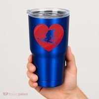 Heart Lover Skiing Gift Valentines Day Cute Gift Tumbler thumb 2