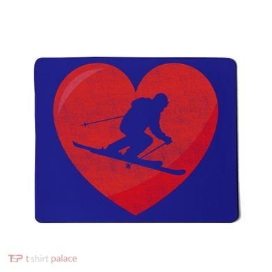 Heart Lover Skiing Gift Valentines Day Cute Gift Mousepad