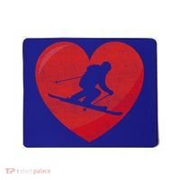 Heart Lover Skiing Gift Valentines Day Cute Gift Mousepad thumb 0