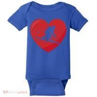Heart Lover Skiing Gift Valentines Day Cute Gift Baby Bodysuit thumb 0
