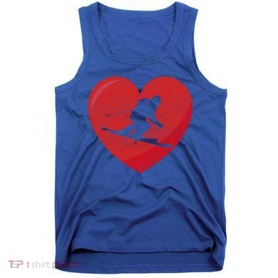 Heart Lover Skiing Gift Valentines Day Cute Gift Tank Top