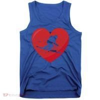 Heart Lover Skiing Gift Valentines Day Cute Gift Tank Top thumb 0