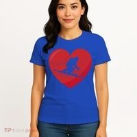Heart Lover Skiing Gift Valentines Day Cute Gift Women's T-Shirt thumb 4