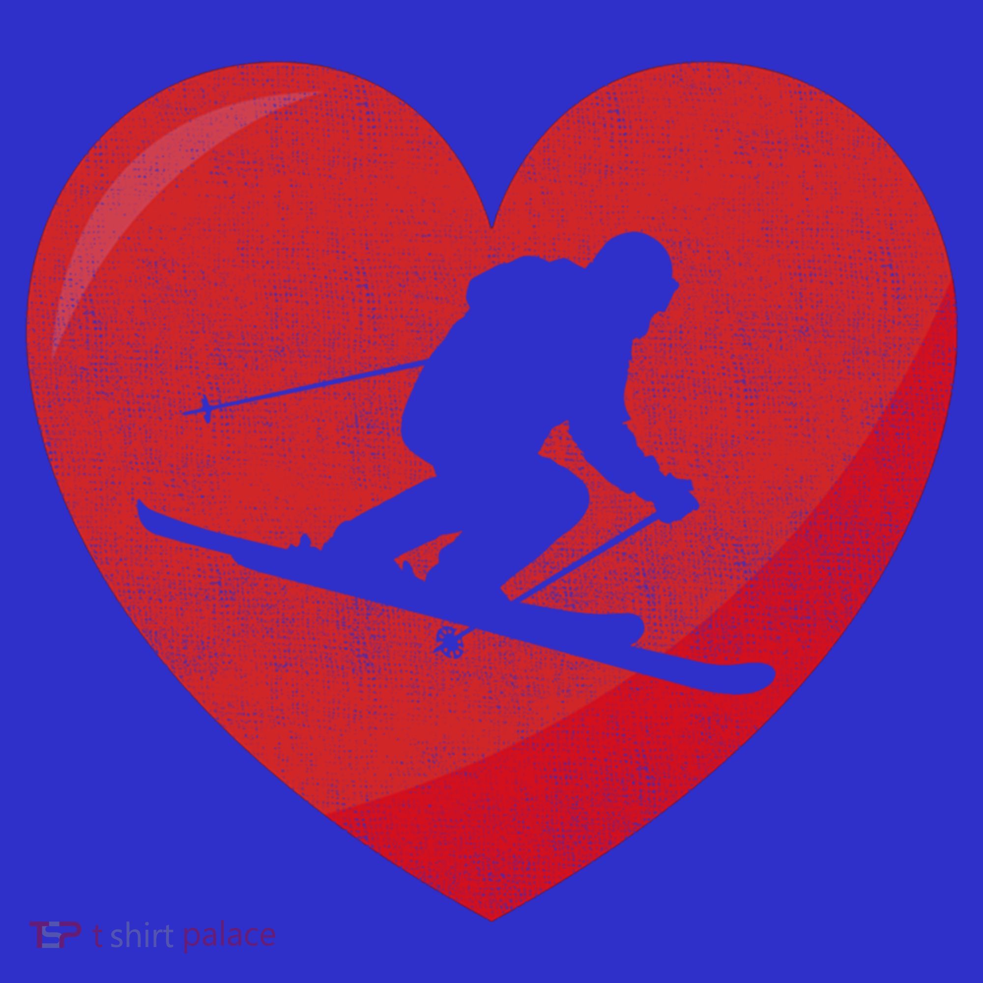 Heart Lover Skiing Gift Valentines Day Cute Gift Women's T-Shirt