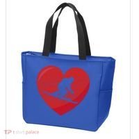Heart Lover Skiing Gift Valentines Day Cute Gift Tote Bag thumb 3