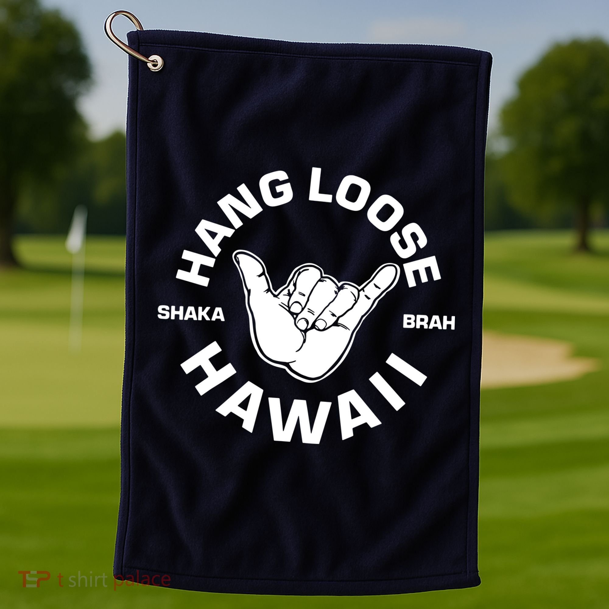 Hang Loose Shaka Brah Hawaii Golf Towel