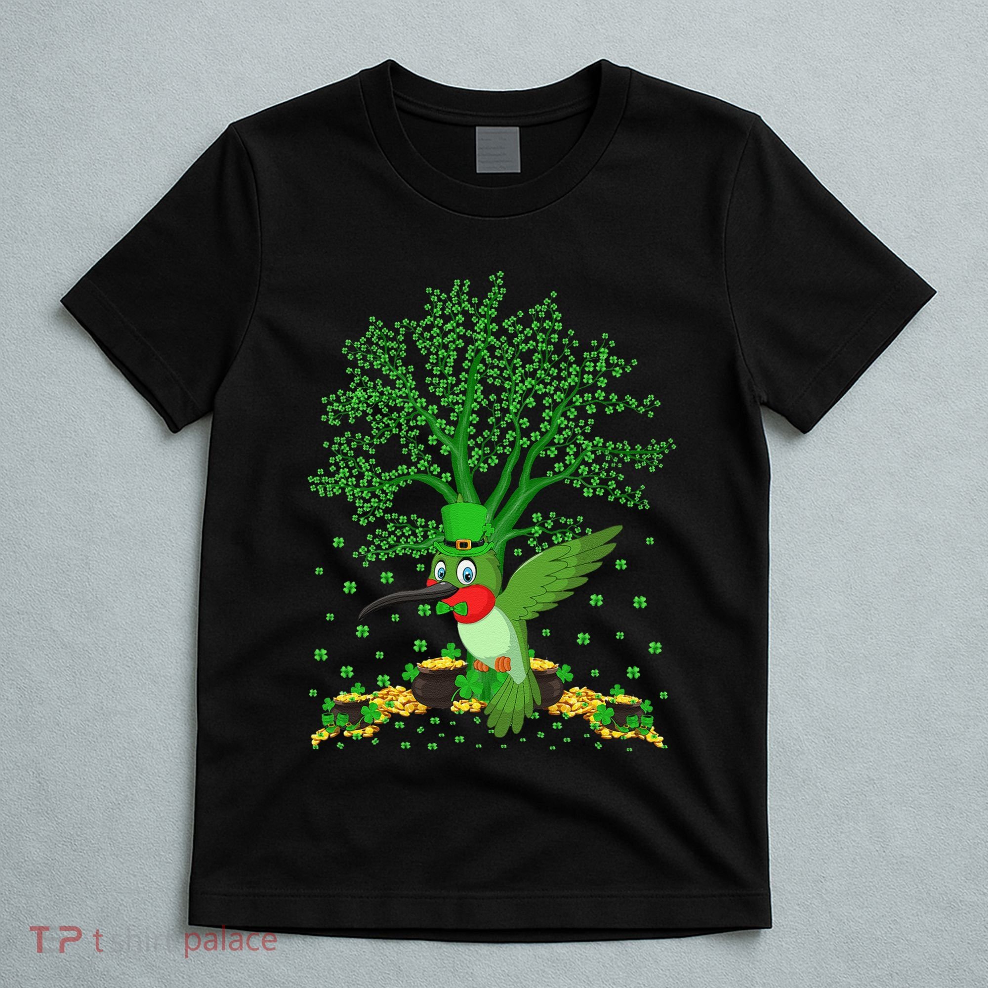 Hummingbird Lover Shamrock Tree Hummingbird St Patrick's Day T-Shirt