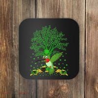Hummingbird Lover Shamrock Tree Hummingbird St Patrick's Day Coaster thumb 0