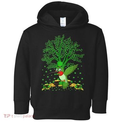 Hummingbird Lover Shamrock Tree Hummingbird St Patrick's Day Toddler Hoodie