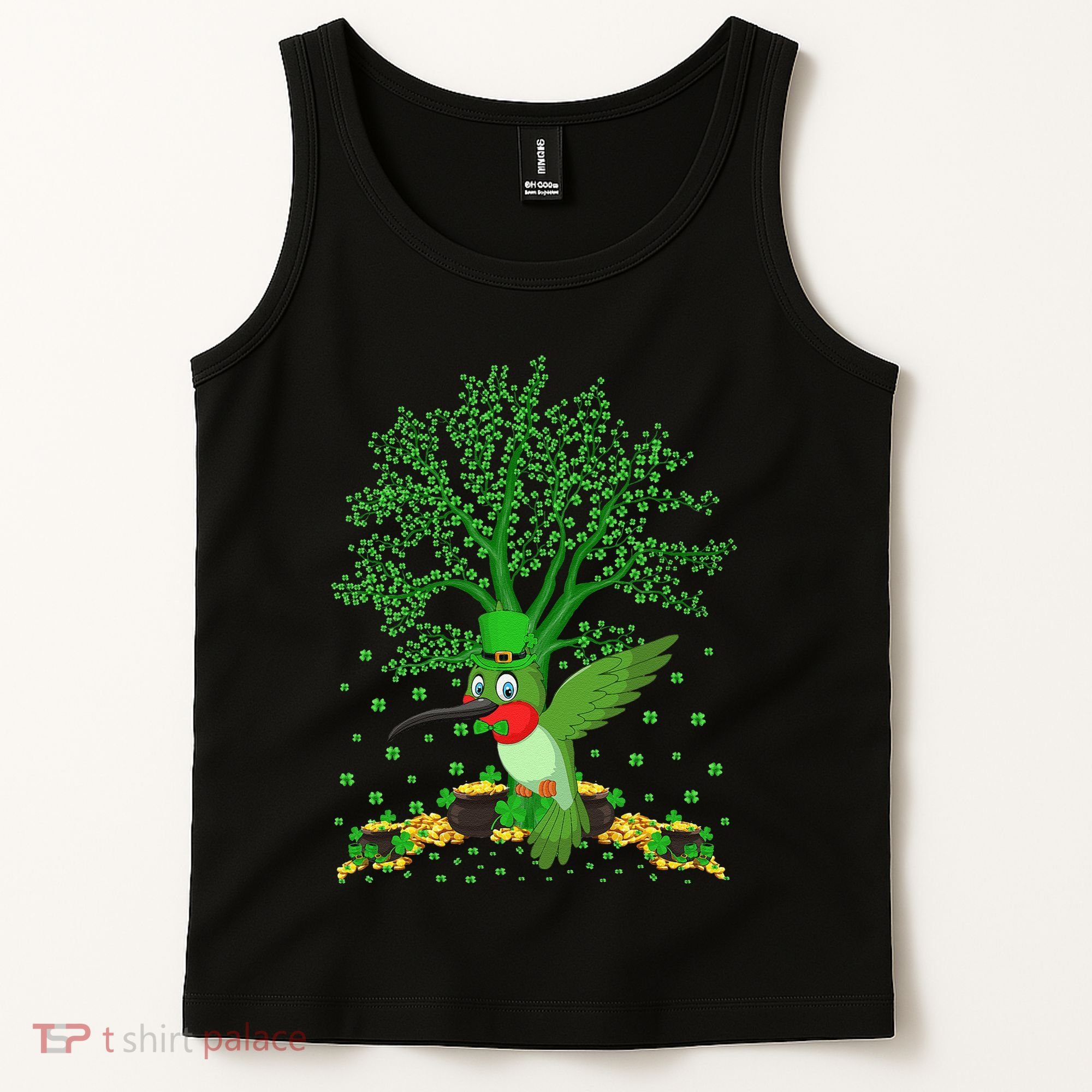 Hummingbird Lover Shamrock Tree Hummingbird St Patrick's Day Tank Top