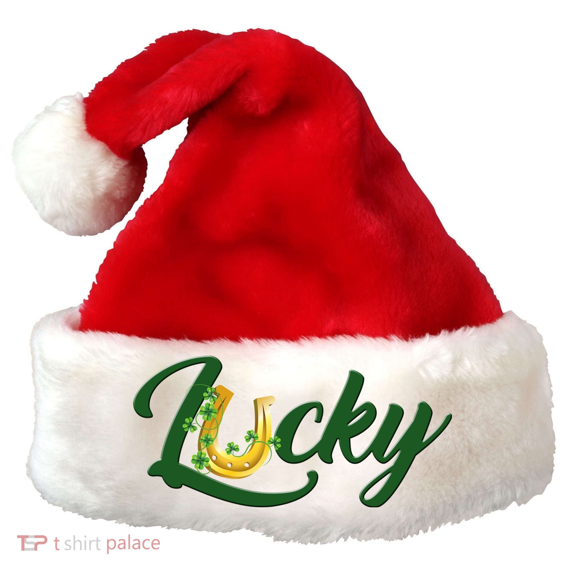 Horseshoe Lucky St Patrick's Day Santa Hat